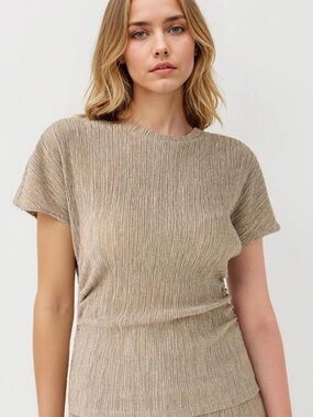 Anthropologie W5 Metallic Thread Top NWT